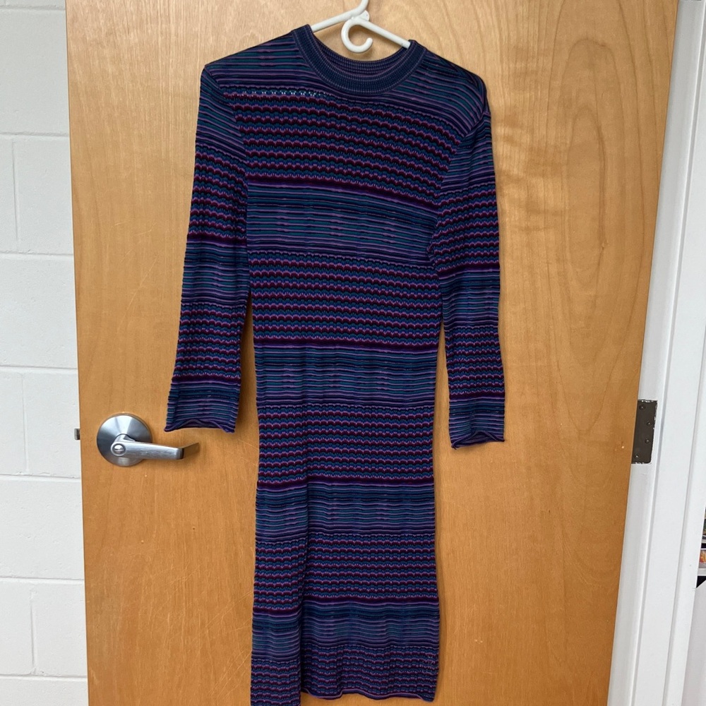 Free People Multicolor Long Sleeve Bodycon Knit Dress